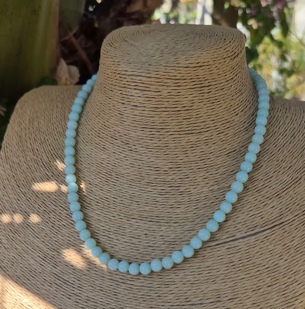 Thumbnail: Aqua Chalcedony Necklace ~ SILVER 