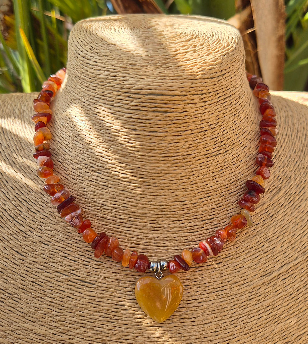 Thumbnail: Carnelian heart necklace 