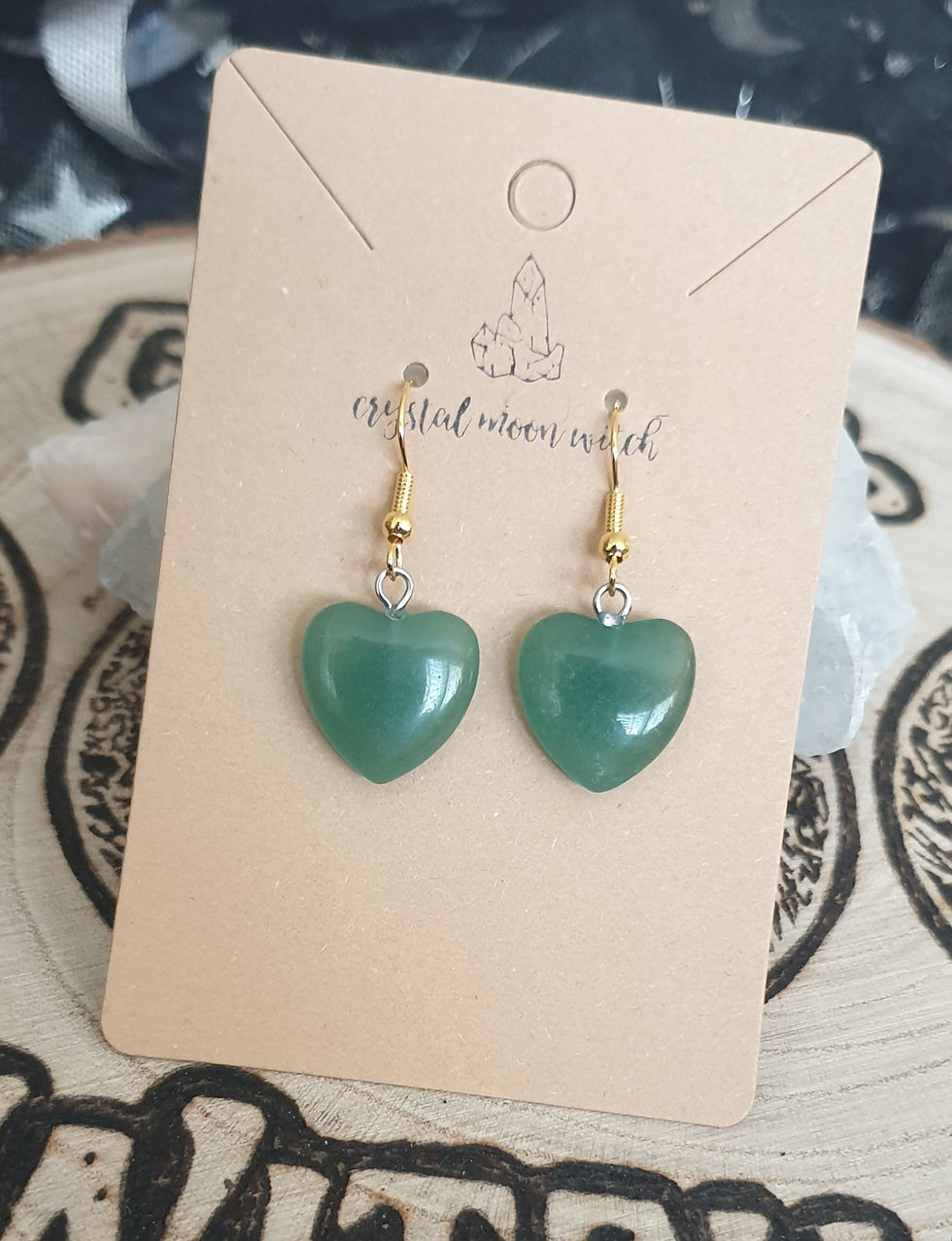 Thumbnail: Green Aventurine heart earings 