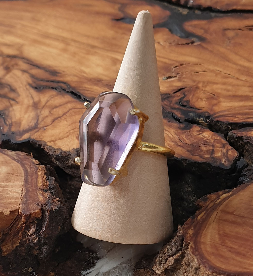 Thumbnail: Amethyst coffin ring size Q