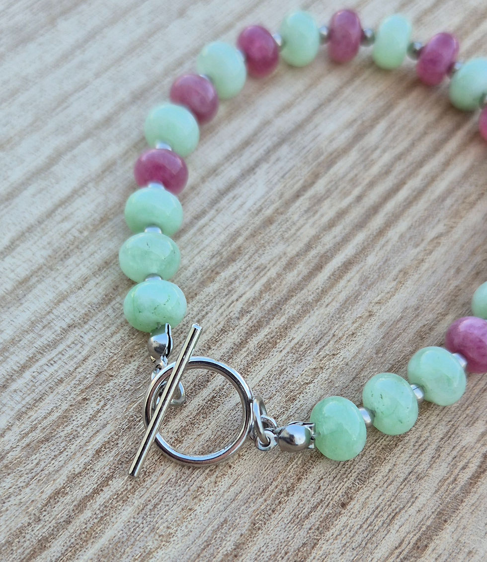 Thumbnail: Lepidolite Green Aventurine Bracelet ~ SILVER