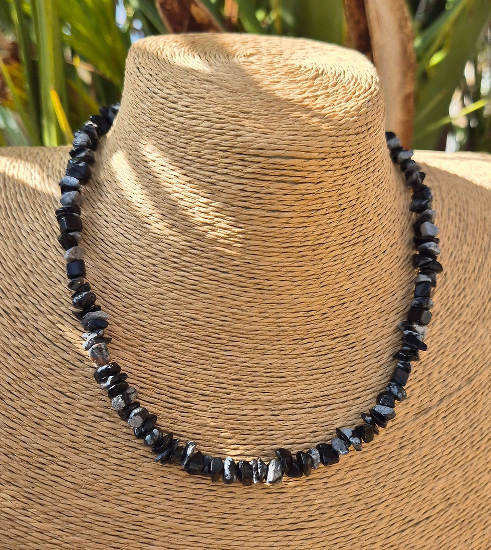 Thumbnail: Snowflake Obsidian necklace 