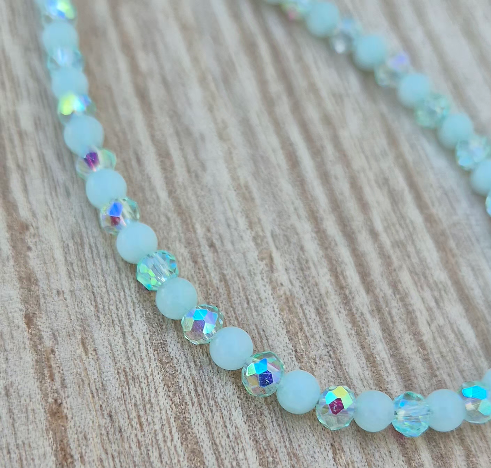 Thumbnail: Aqua Chalcedony Bracelet ~ SILVER 