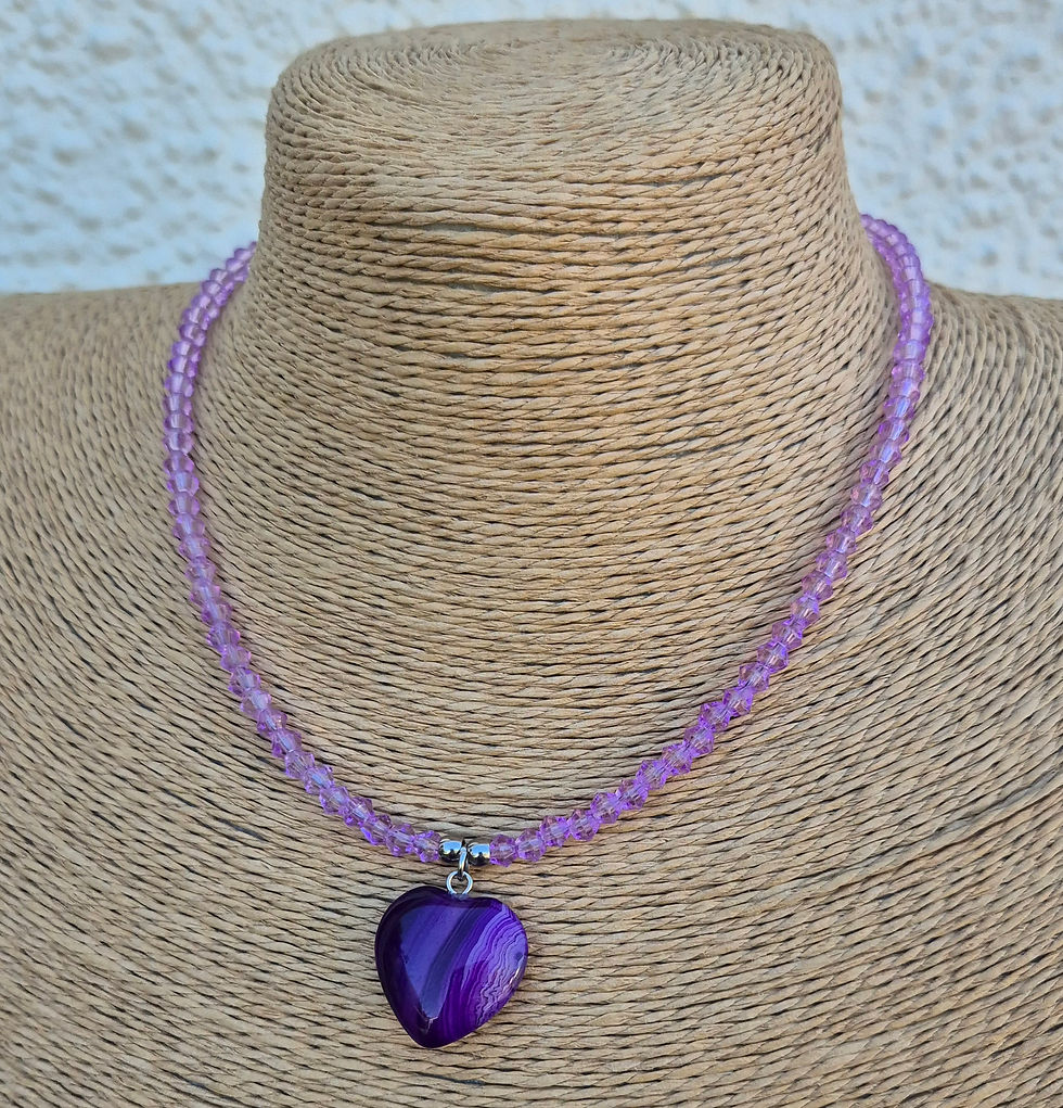 Thumbnail: Purple Agate heart Necklace 