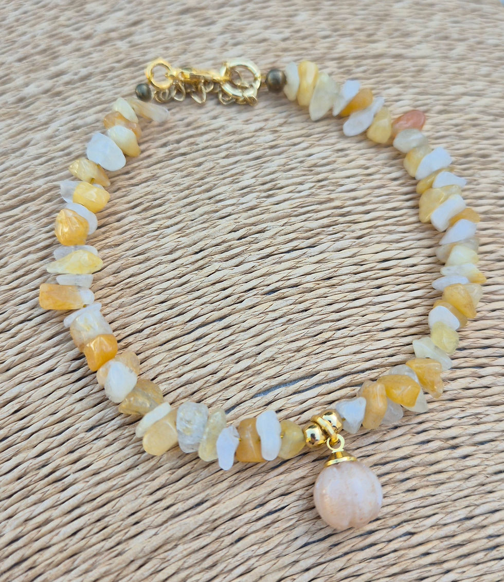 Thumbnail: Yellow Jade Pumpkin Bracelet Halloween 