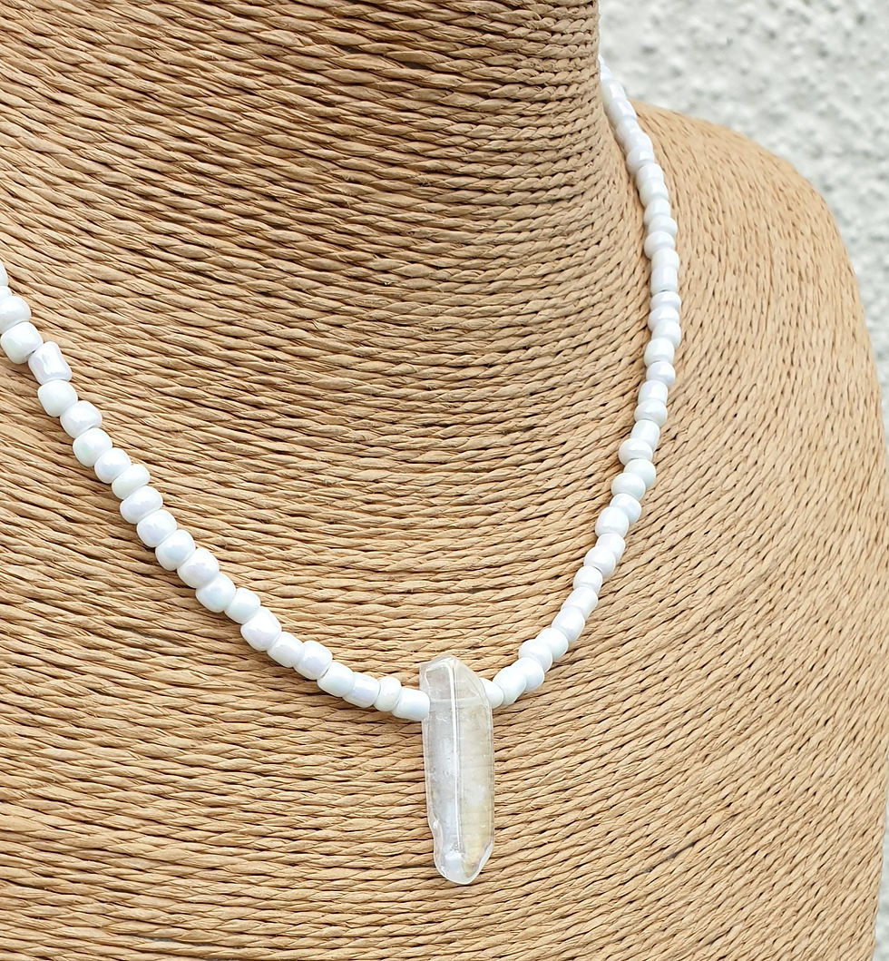 Thumbnail: Angel Aura Quartz necklace WHITE 