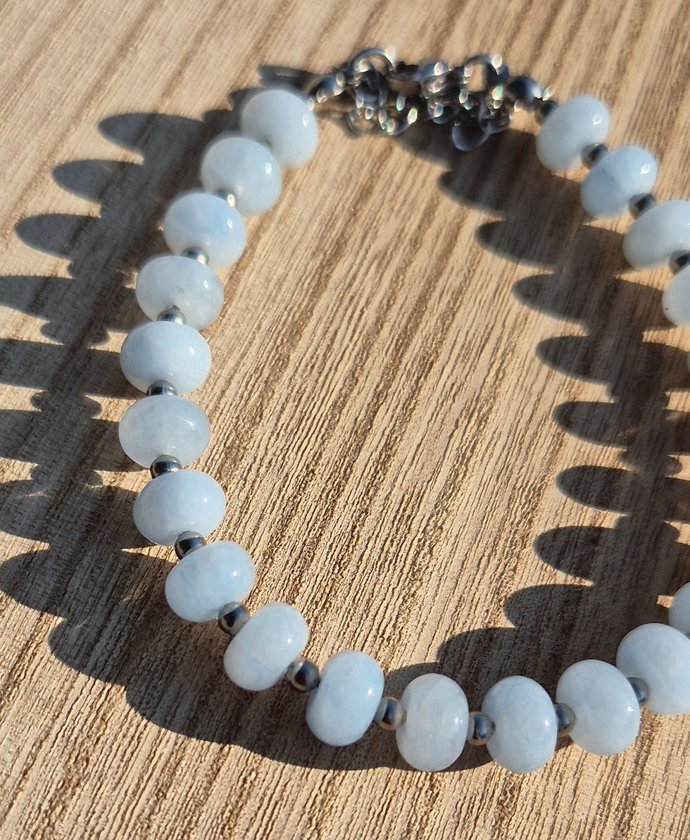 Thumbnail: Aquamarine Bracelet ~ SILVER 