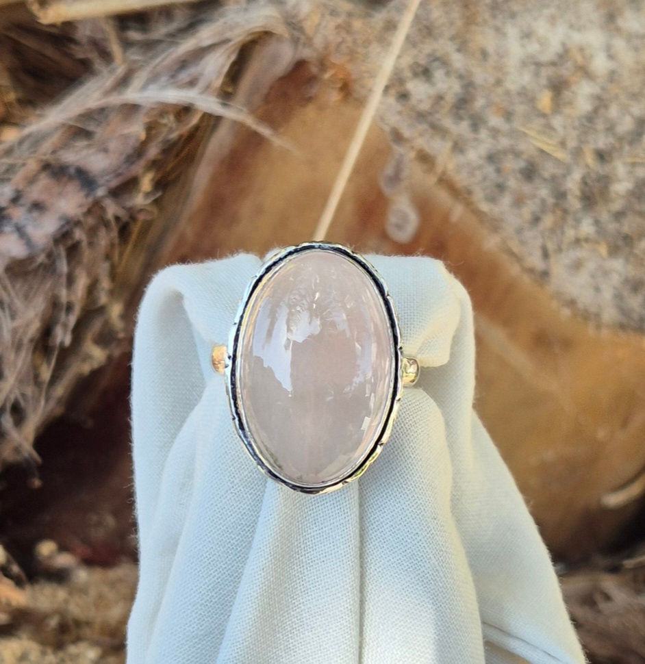 Thumbnail: Rose Quartz Ring Size U