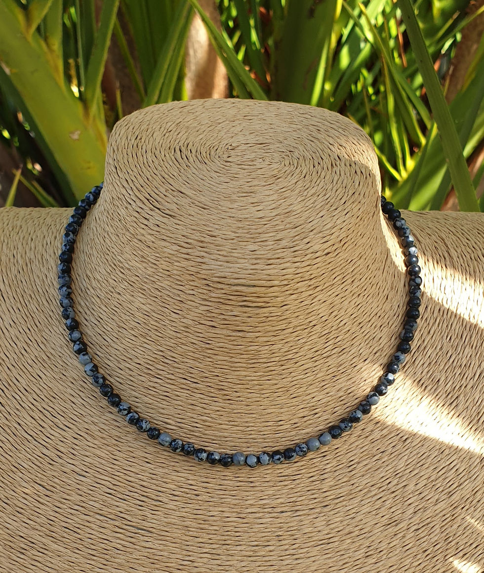 Thumbnail: Snowflake Obsidian necklace 