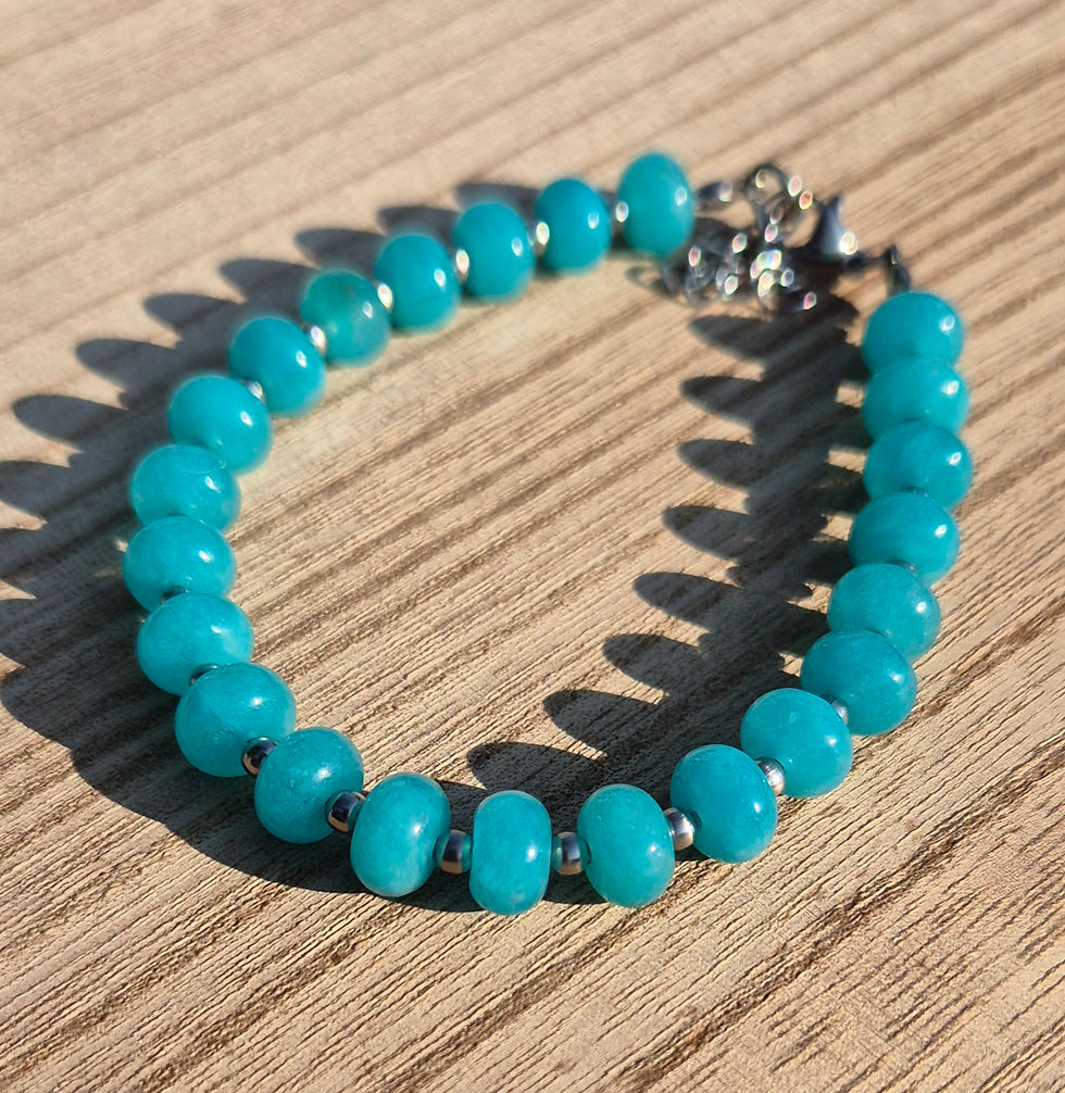 Thumbnail: Aqua Chalcedony Bracelet ~ SILVER