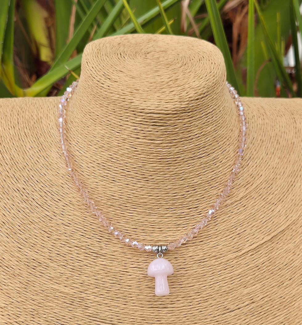 Thumbnail: Rose Quartz Mushroom Necklace 