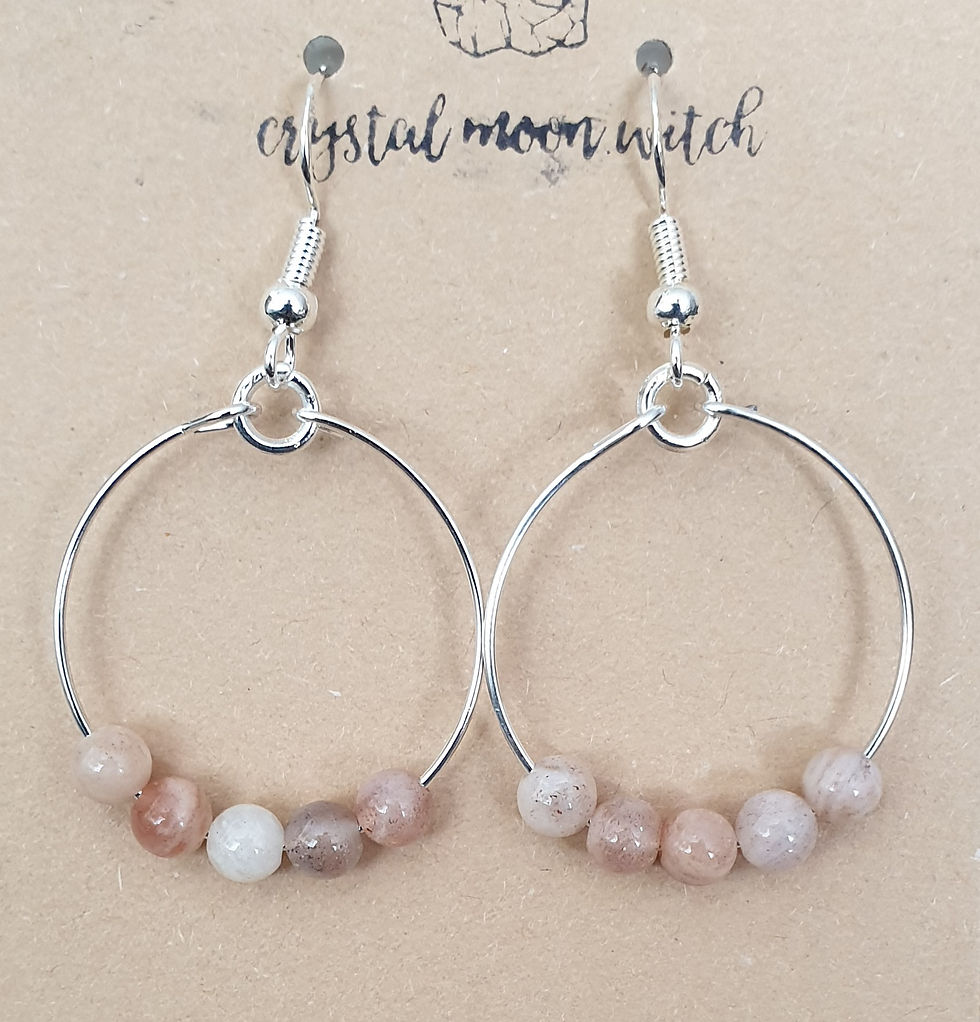 Thumbnail: Peach Moonstone Earings 