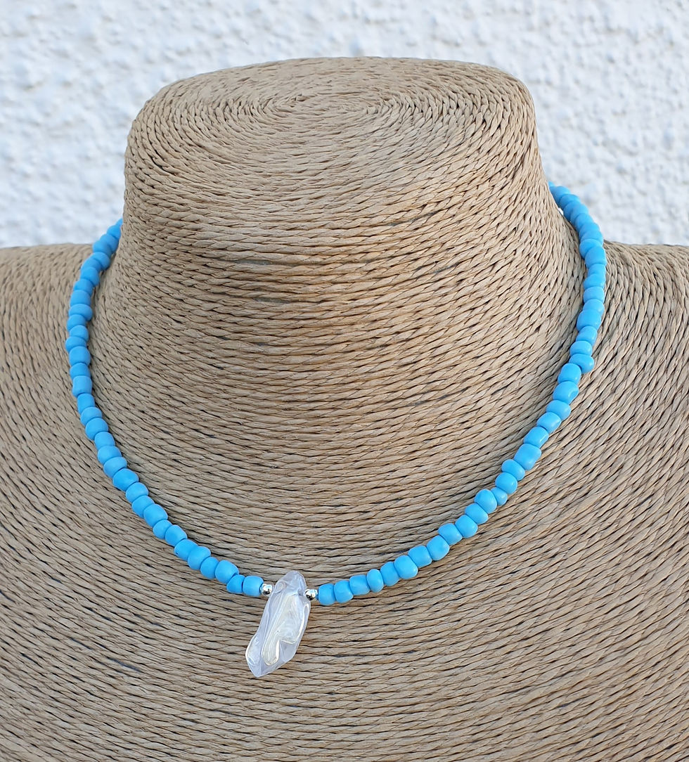 Thumbnail: Angel Aura Quartz necklace LIGHT BLUE 