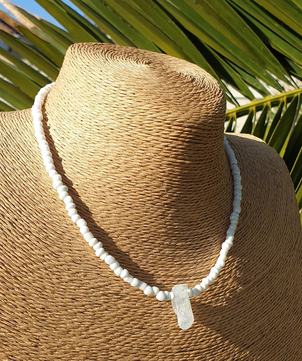 Thumbnail: Angel Aura Quartz necklace WHITE 