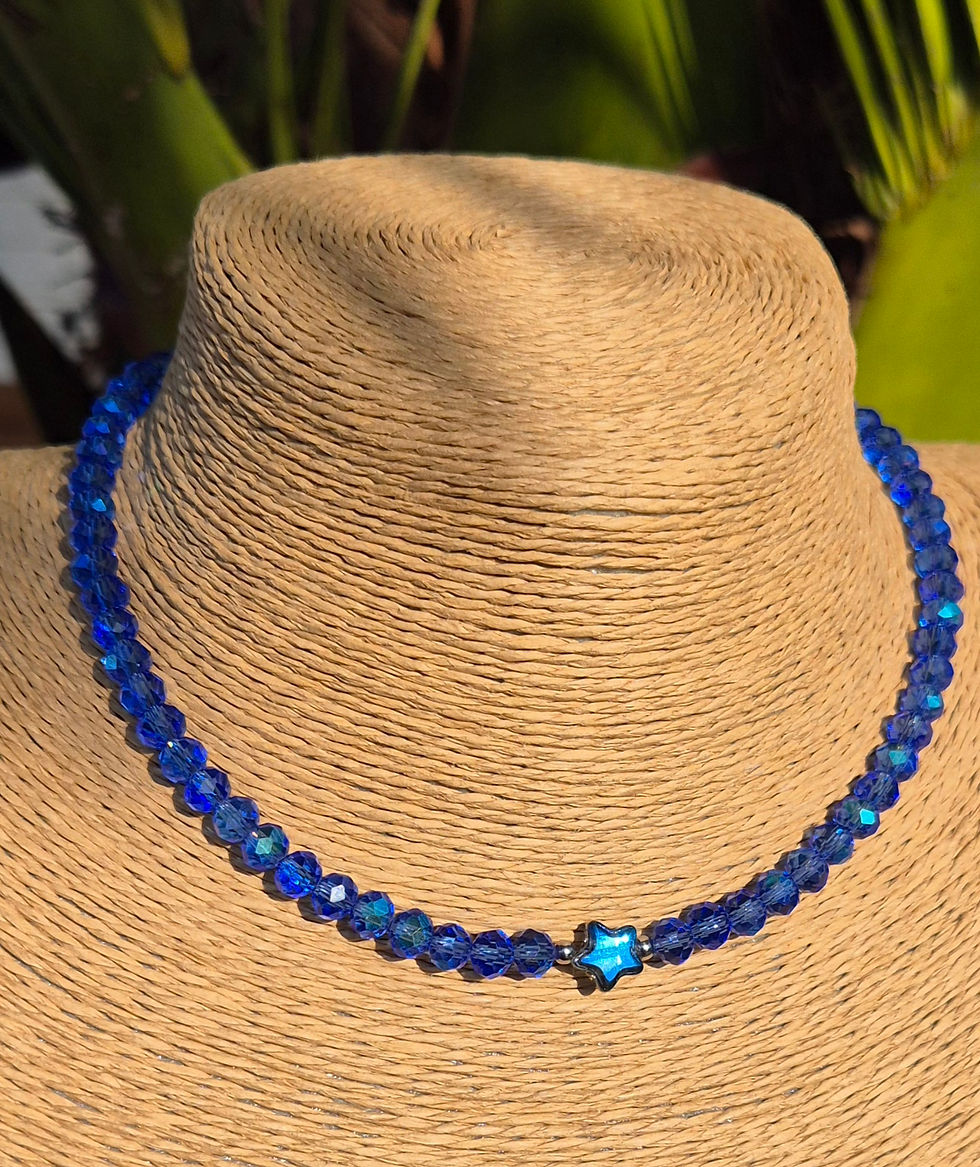 Thumbnail: Glass Crystal Star Necklace Choker 