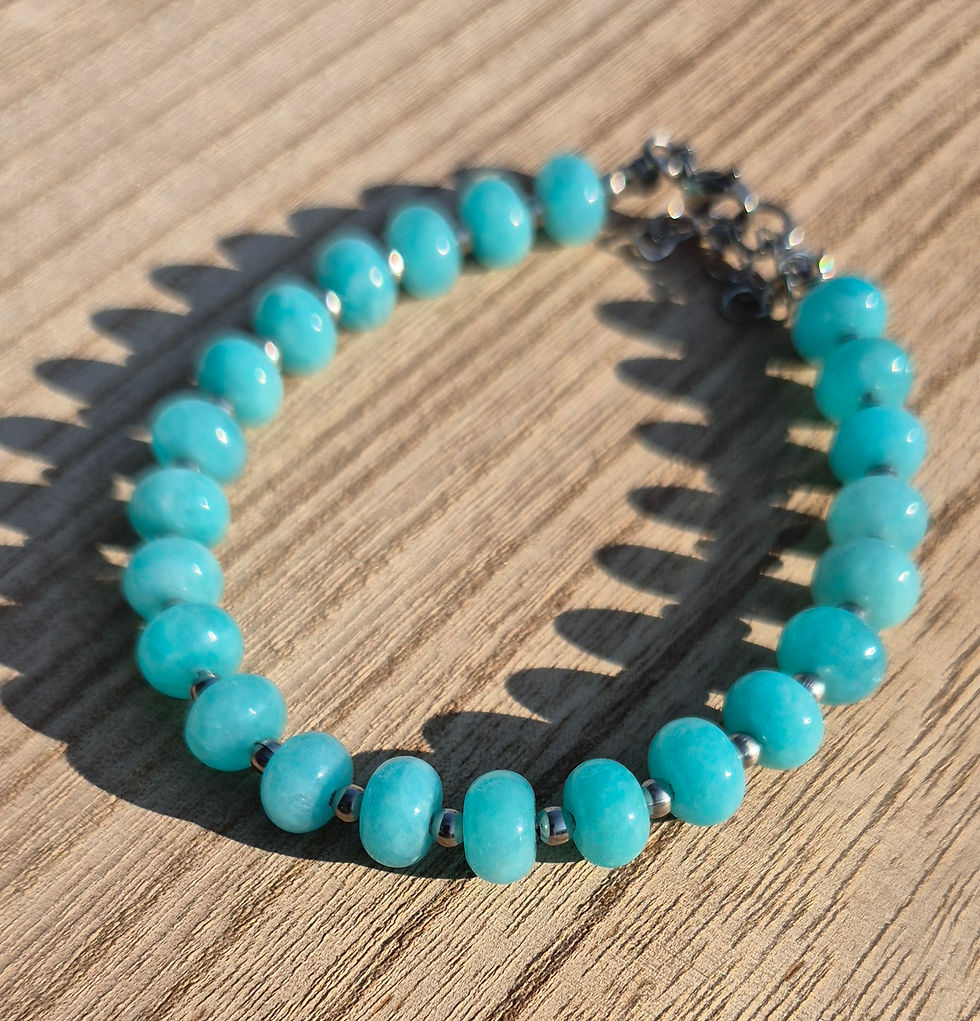 Thumbnail: Aqua Chalcedony Bracelet ~ SILVER 