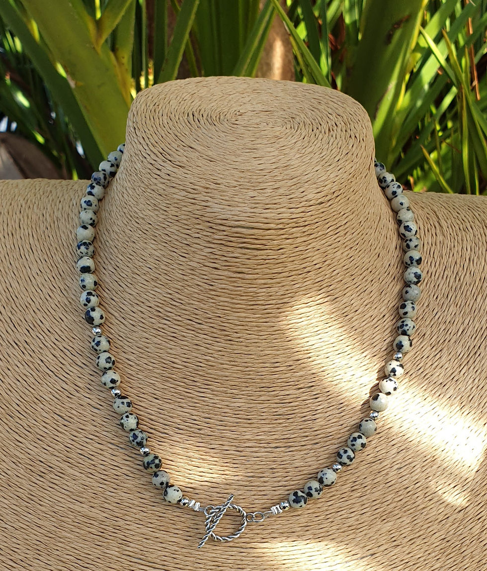 Thumbnail: Dalmatian Jasper necklace 