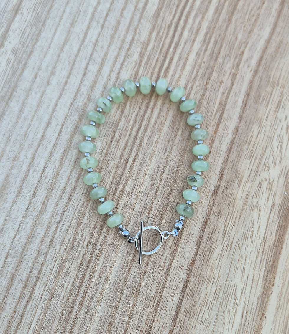 Thumbnail: Prehnite Bracelet ~ SILVER 