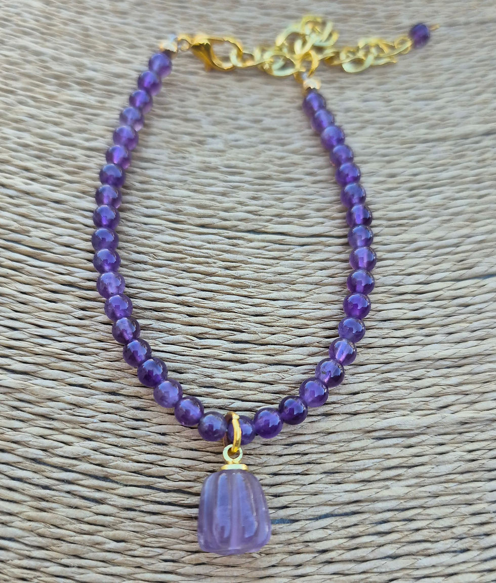 Thumbnail: Amethyst pumpkin Bracelet Halloween ~ GOLD