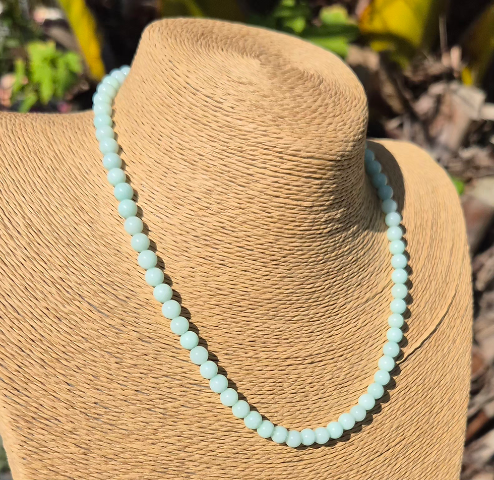 Thumbnail: Aqua Chalcedony Necklace ~ SILVER 