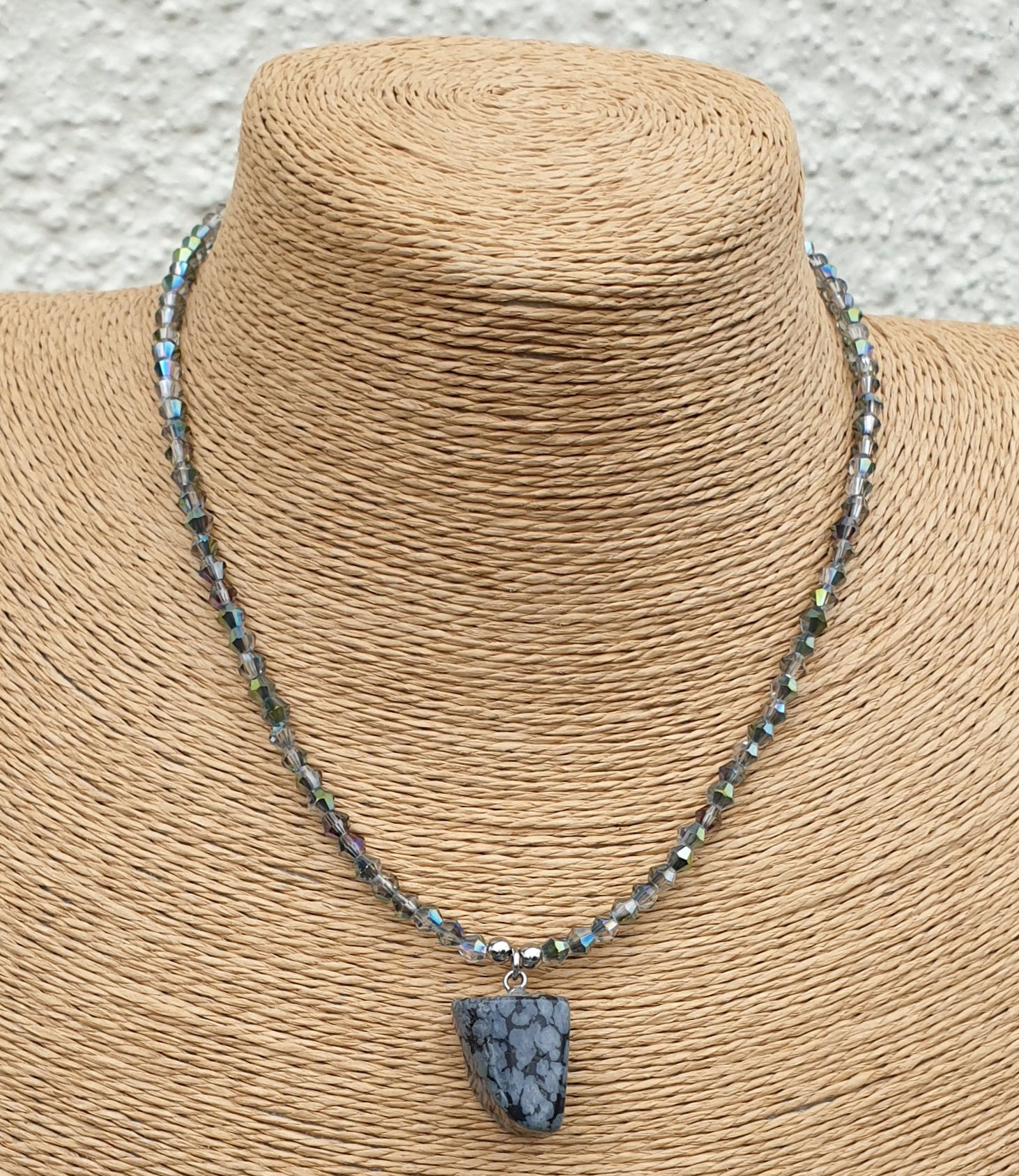 Snowflake Obsidian necklace 