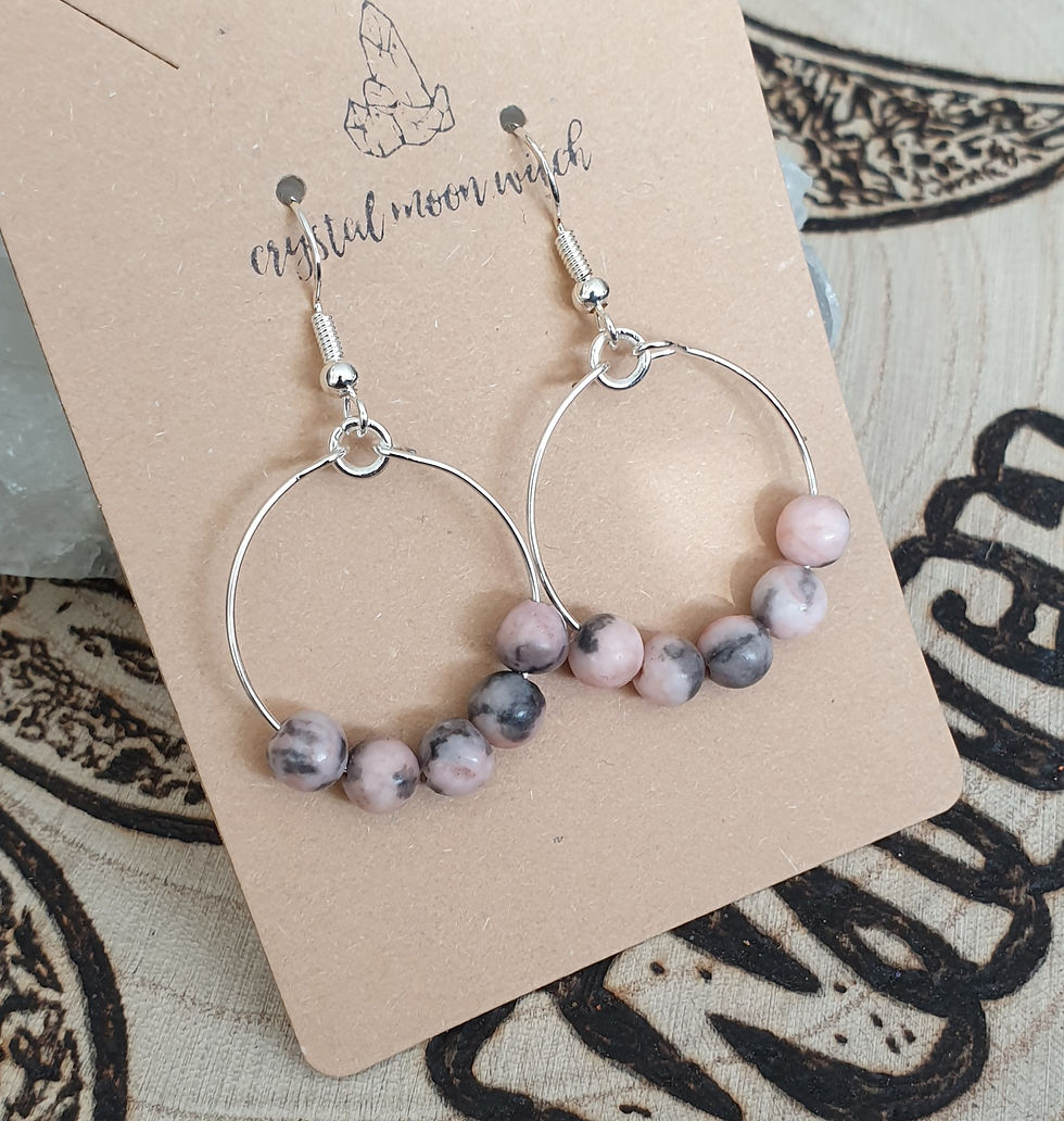 Thumbnail: Pink Zebra Jasper earings 