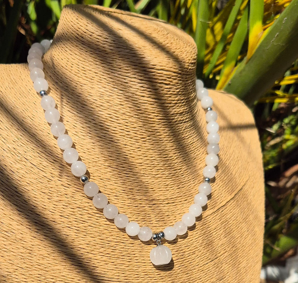 Thumbnail: White Jade Pumpkin Necklace Halloween 