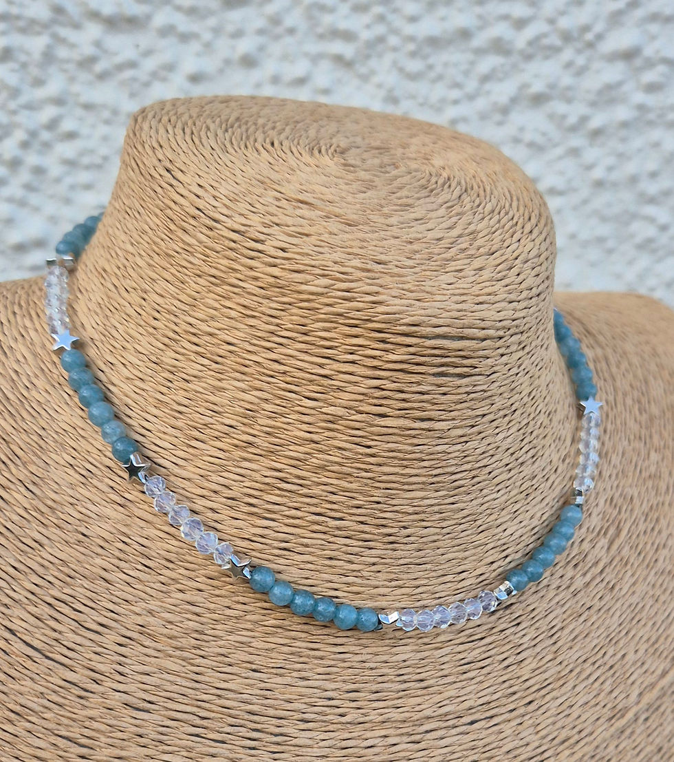 Thumbnail: Aquamarine star Necklace Choker 