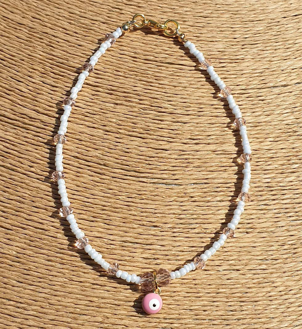 Thumbnail: Evil eye Anklet PINK 