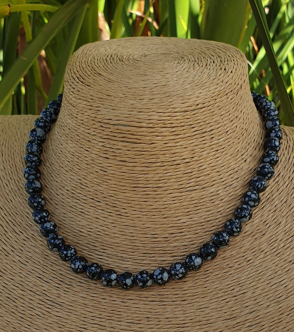 Thumbnail: Snowflake Obsidian necklace 