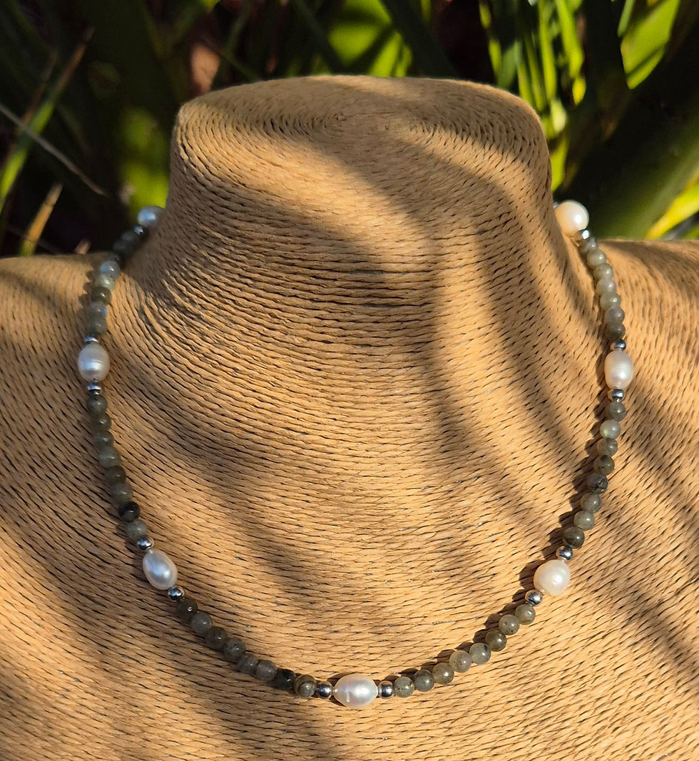 Thumbnail: Labradorite Freshwater Pearl Necklace 