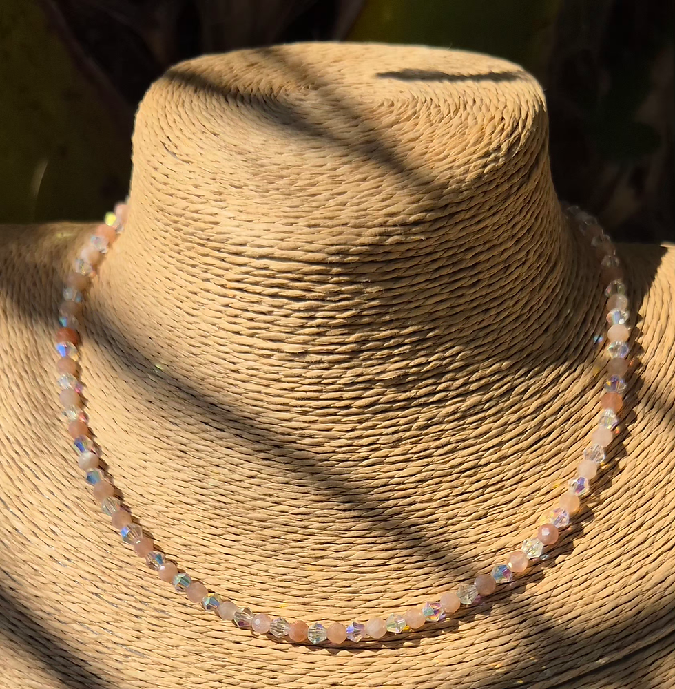Thumbnail: Sunstone Necklace ~ SILVER 