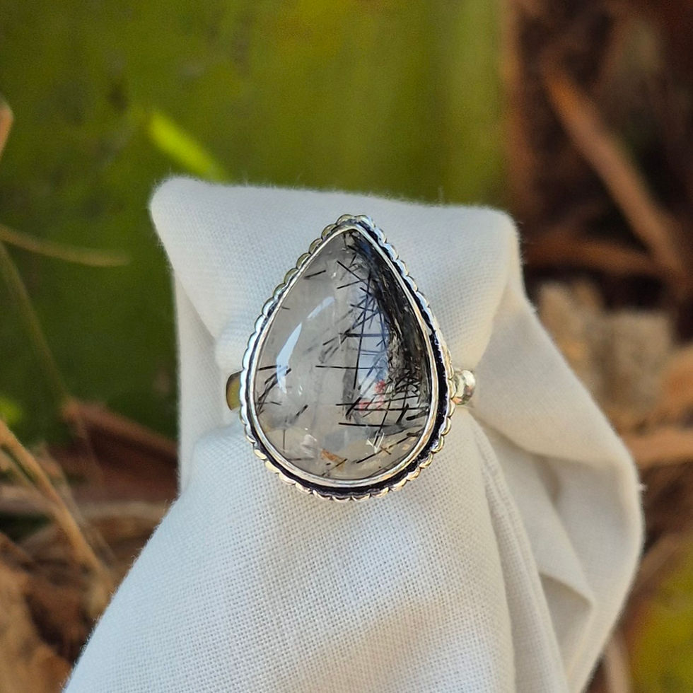 Thumbnail: Tourmaline Quartz ring Size S