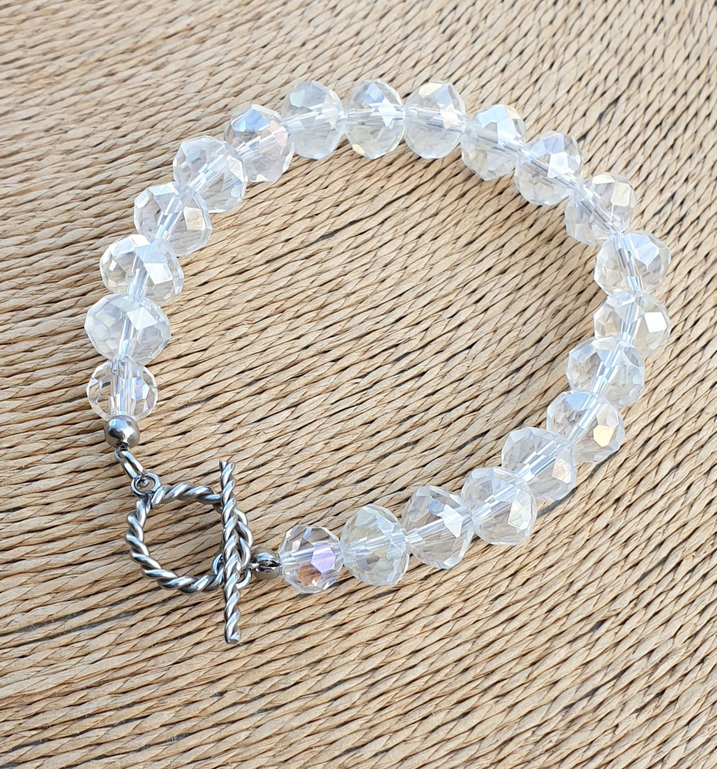 Glass Crystal bracelet ~ SILVER 