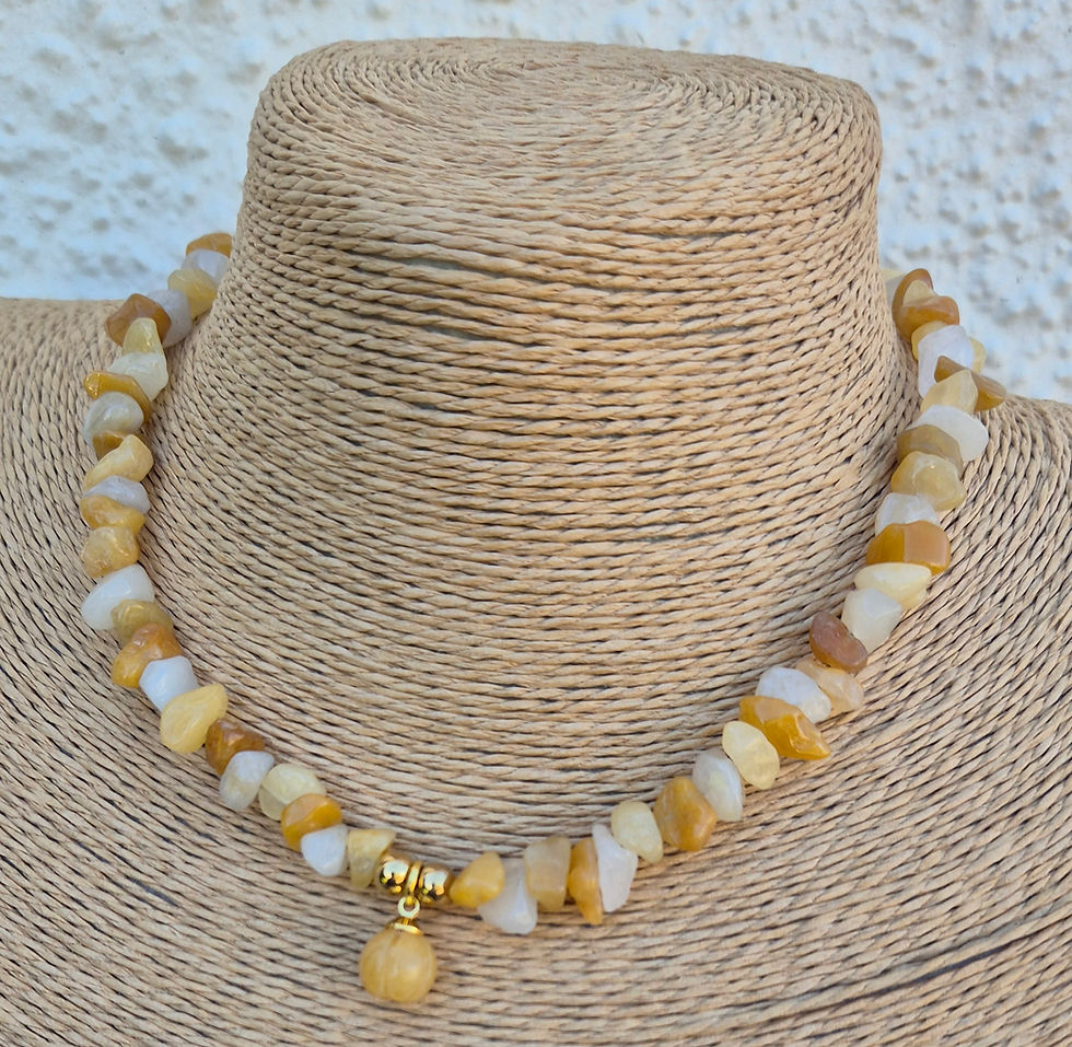 Thumbnail: Yellow Jade Pumpkin Necklace Halloween 
