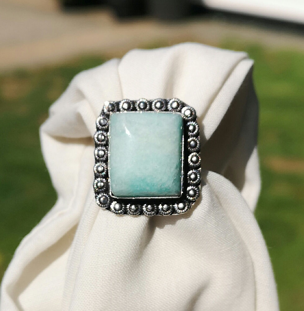 Thumbnail: Amazonite ring size Q