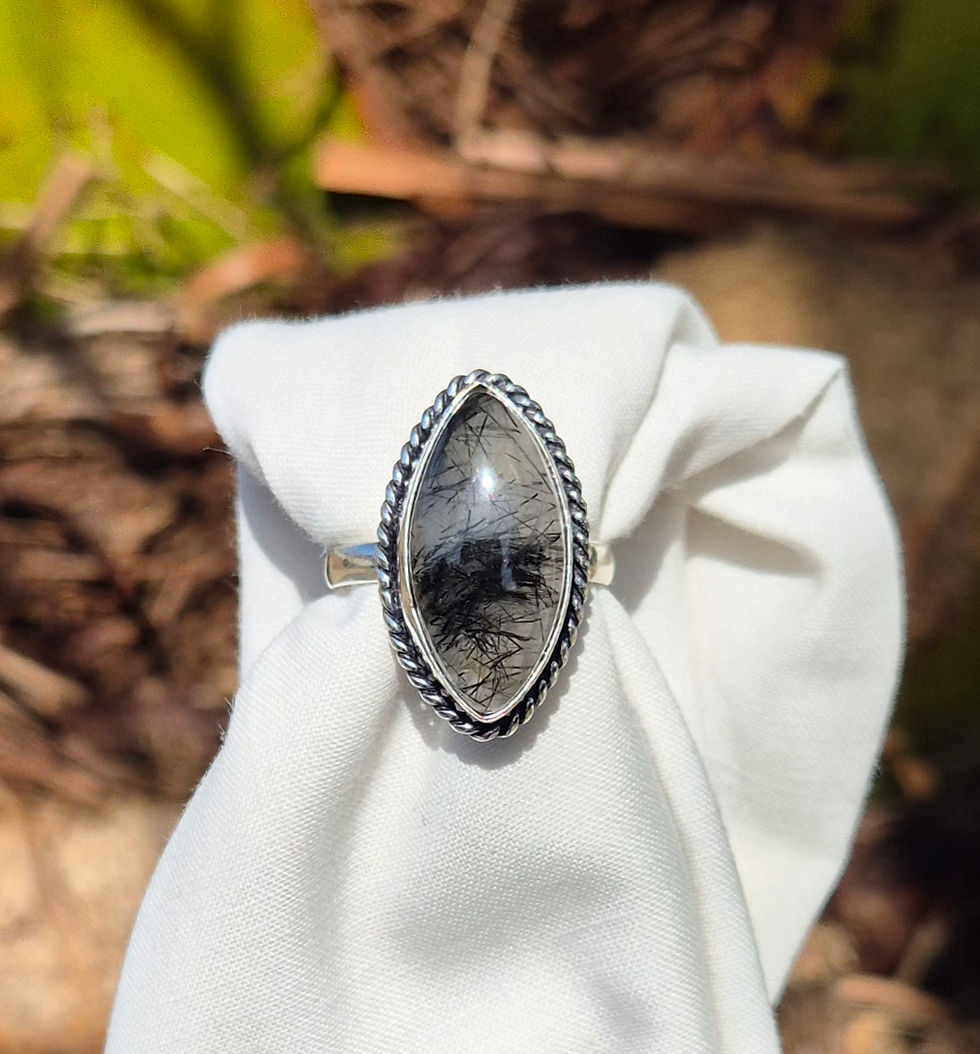 Thumbnail: Tourmaline Quartz Ring Size V