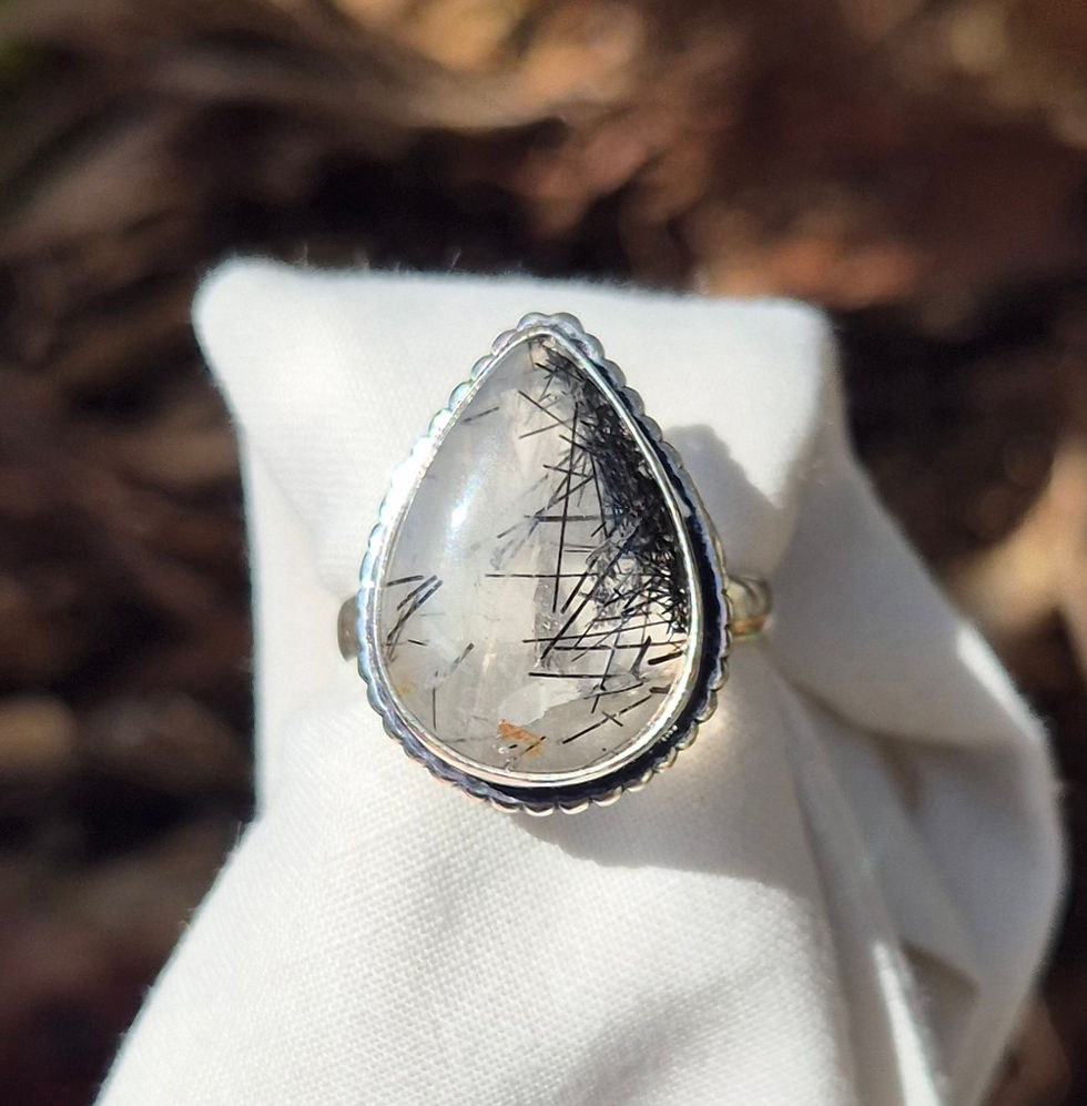 Thumbnail: Tourmaline Quartz ring Size S