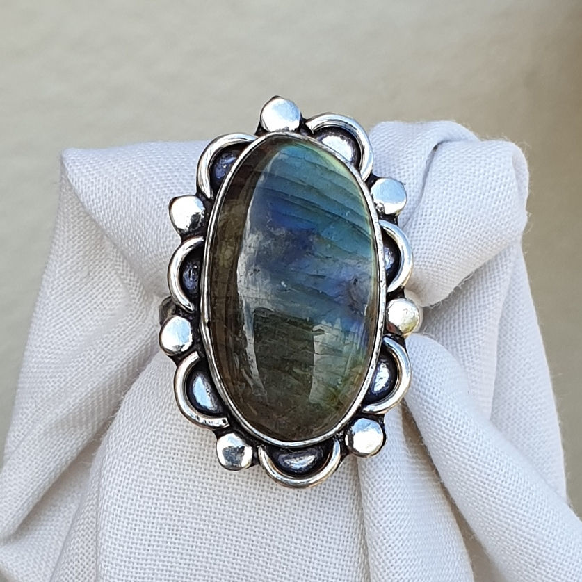 Thumbnail: Labradorite ring size R