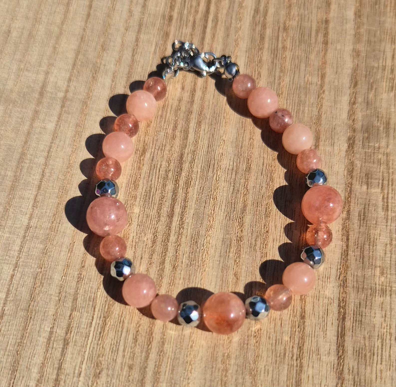 Sunstone Hematite Bracelet ~ SILVER