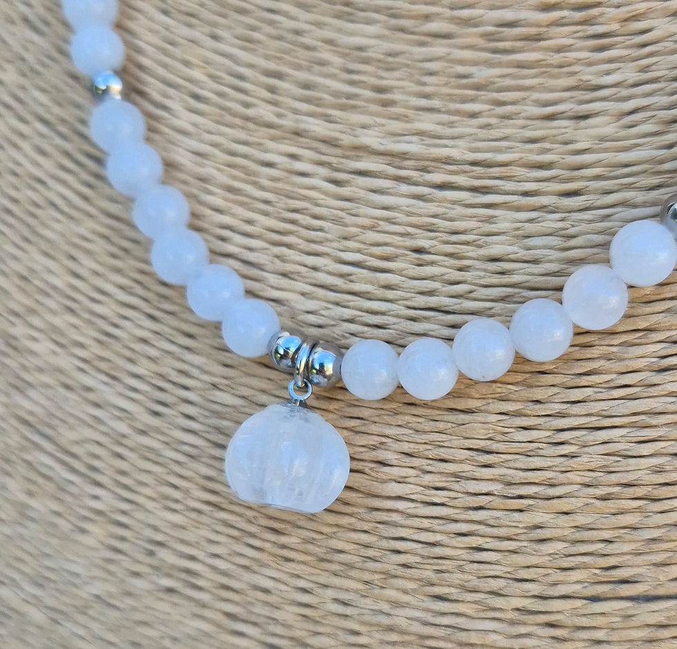 Thumbnail: White Jade Pumpkin Necklace Halloween 