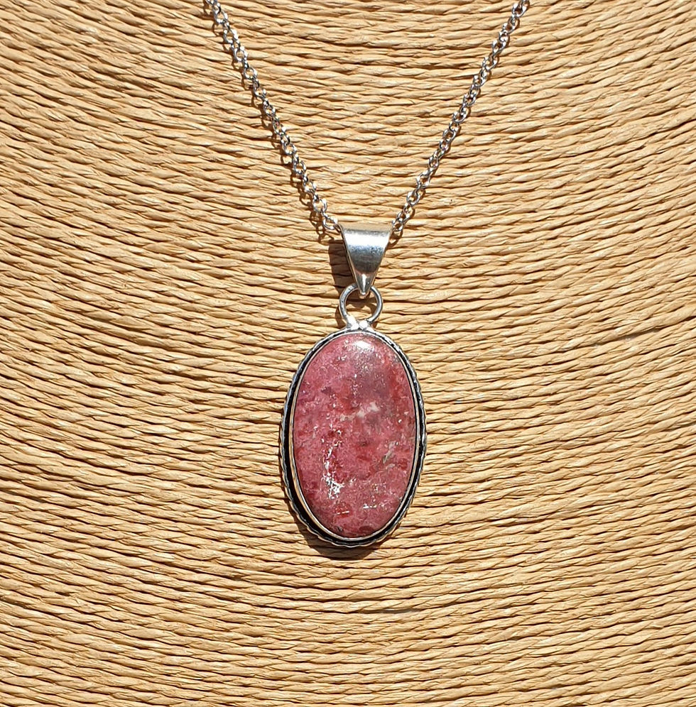 Thumbnail: Thulite necklace 