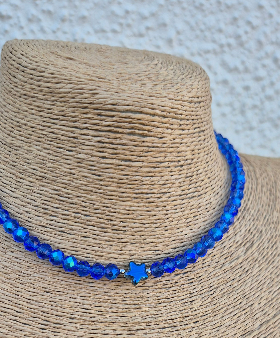 Thumbnail: Glass Crystal Star Necklace Choker 