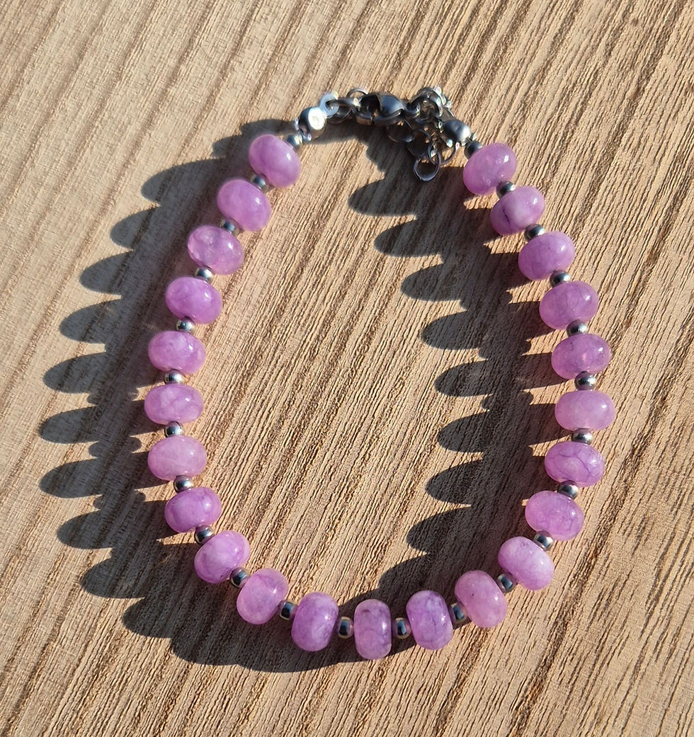 Thumbnail: Lilac Chalcedony Bracelet ~ SILVER