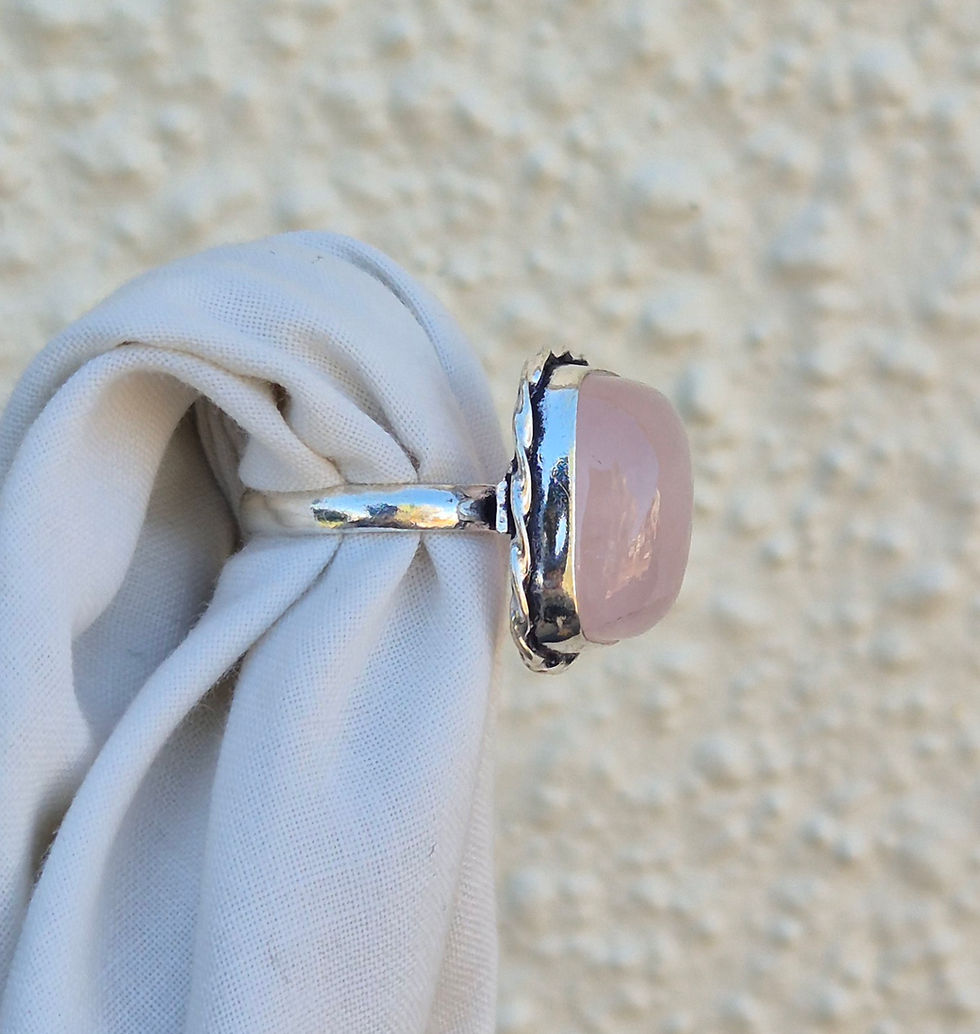 Thumbnail: Rose Quartz Ring Size O