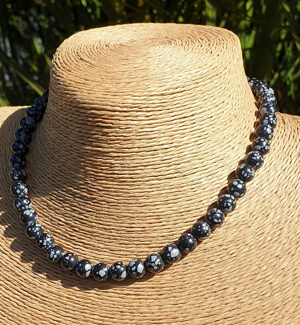 Thumbnail: Snowflake Obsidian necklace 