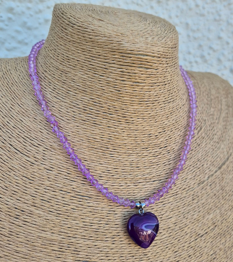 Thumbnail: Purple Agate heart Necklace 