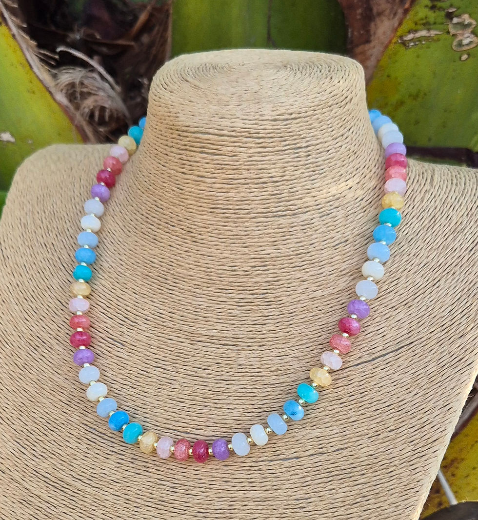 Thumbnail: Rainbow Candy Necklace ~ GOLD