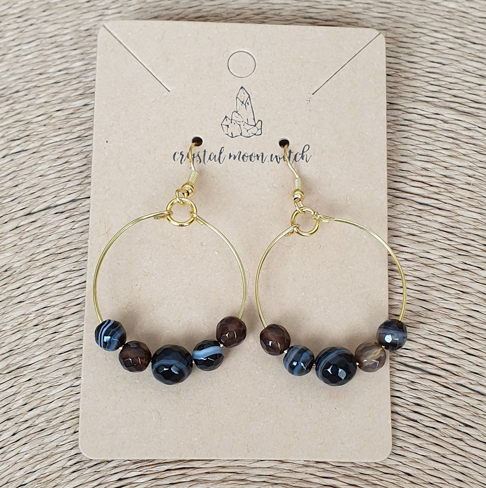 Thumbnail: Black and Brown Agate earings 