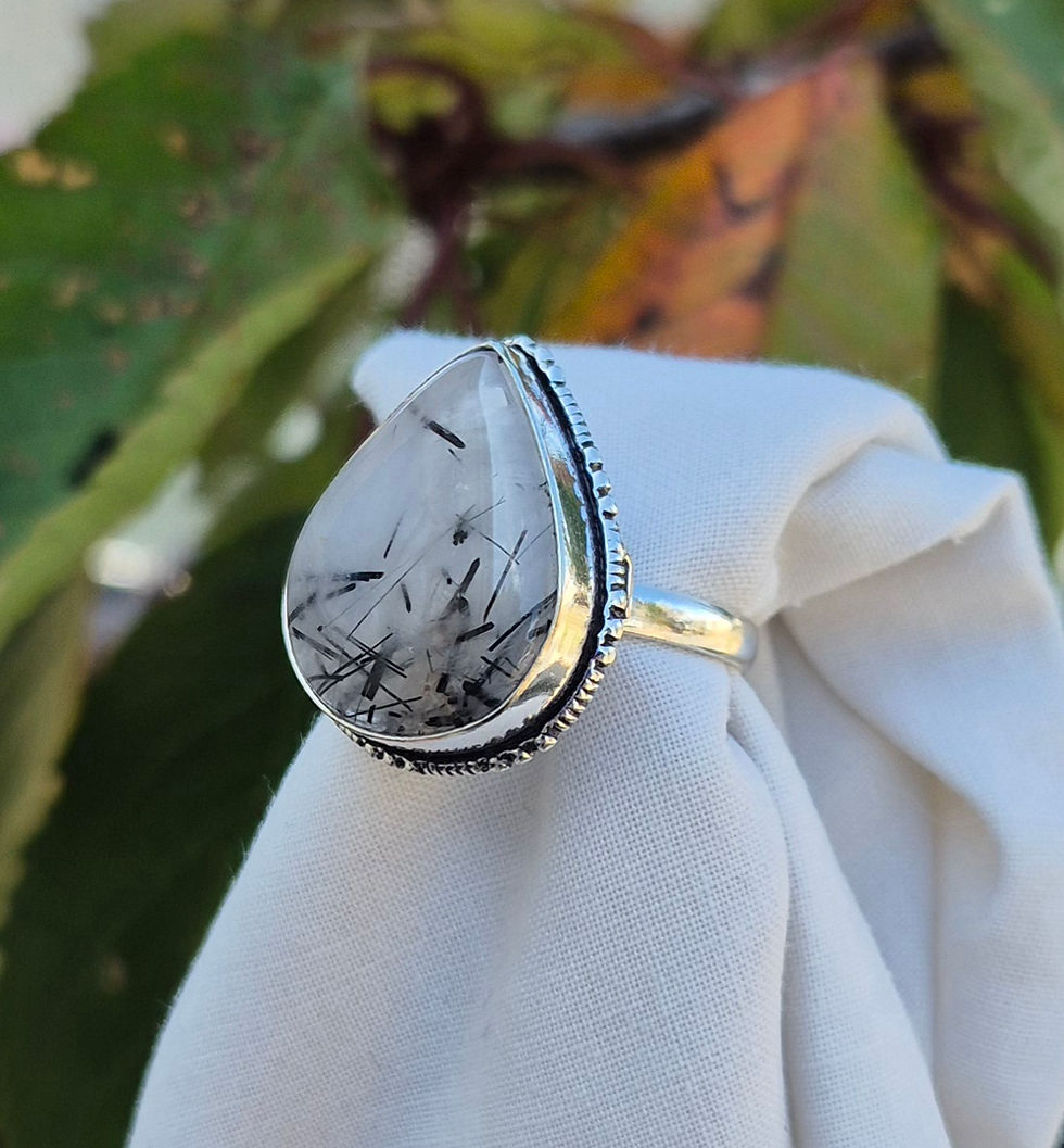 Thumbnail: Tourmaline Quartz Ring Size V 